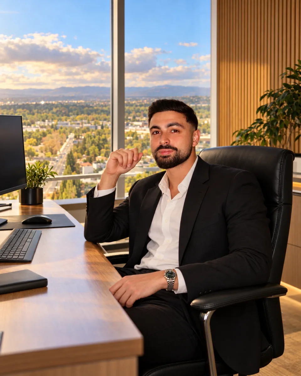 Sean Shoshan seated at his desk